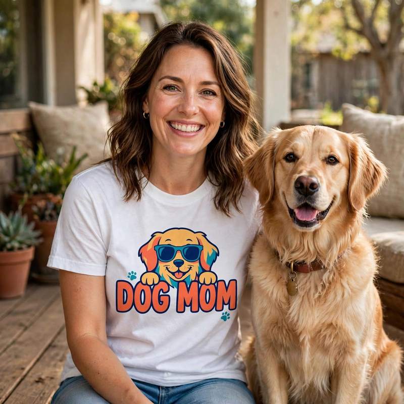 Dog Mom tee — Golden Retriever