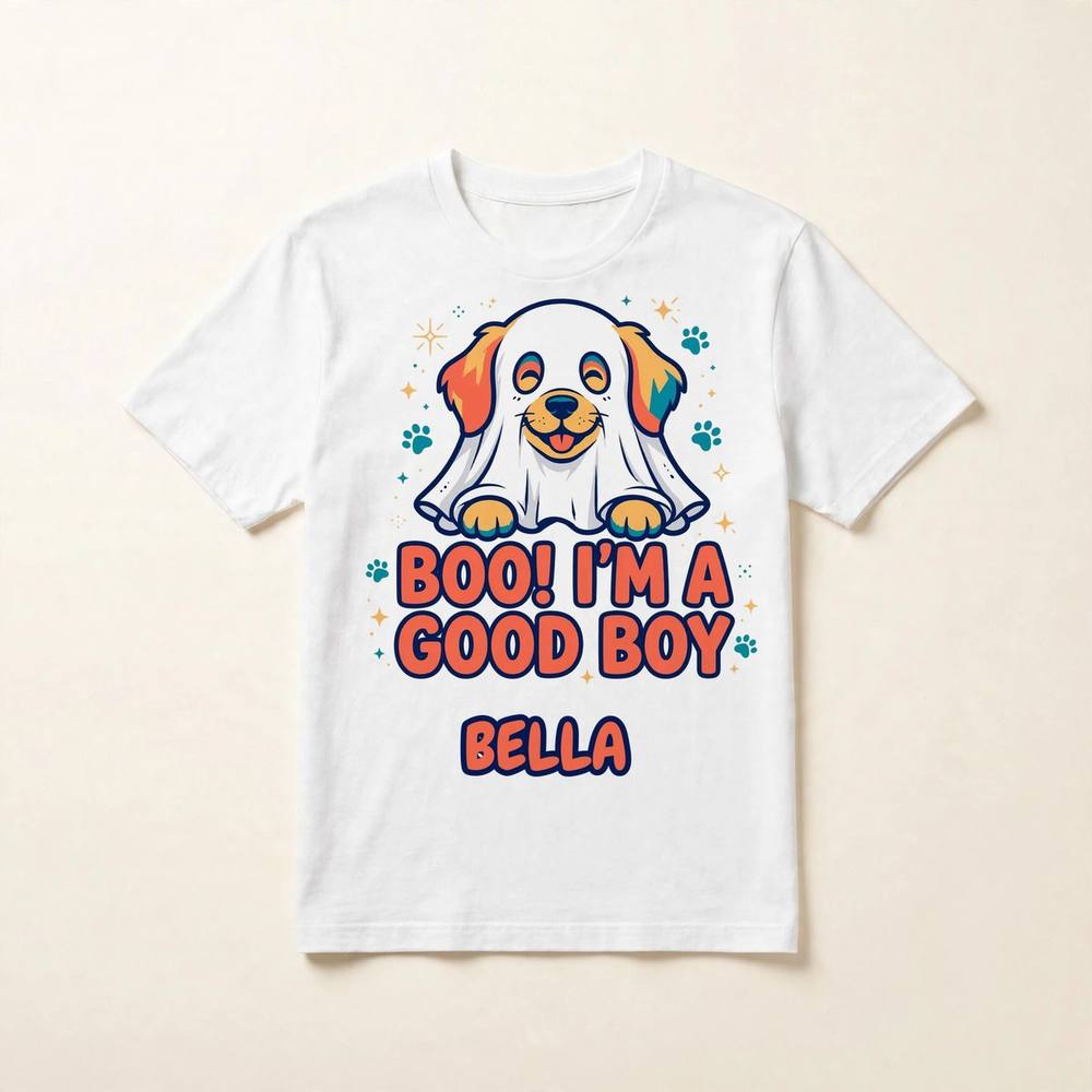 Ghost Dog tee personalized with the name Bella beneath the design